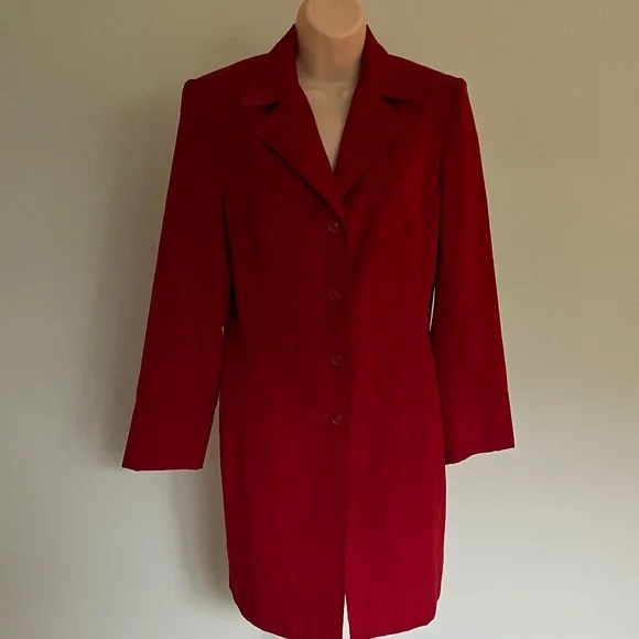 Cleo Red 3/4 length Jacket - Picture 1 of 12